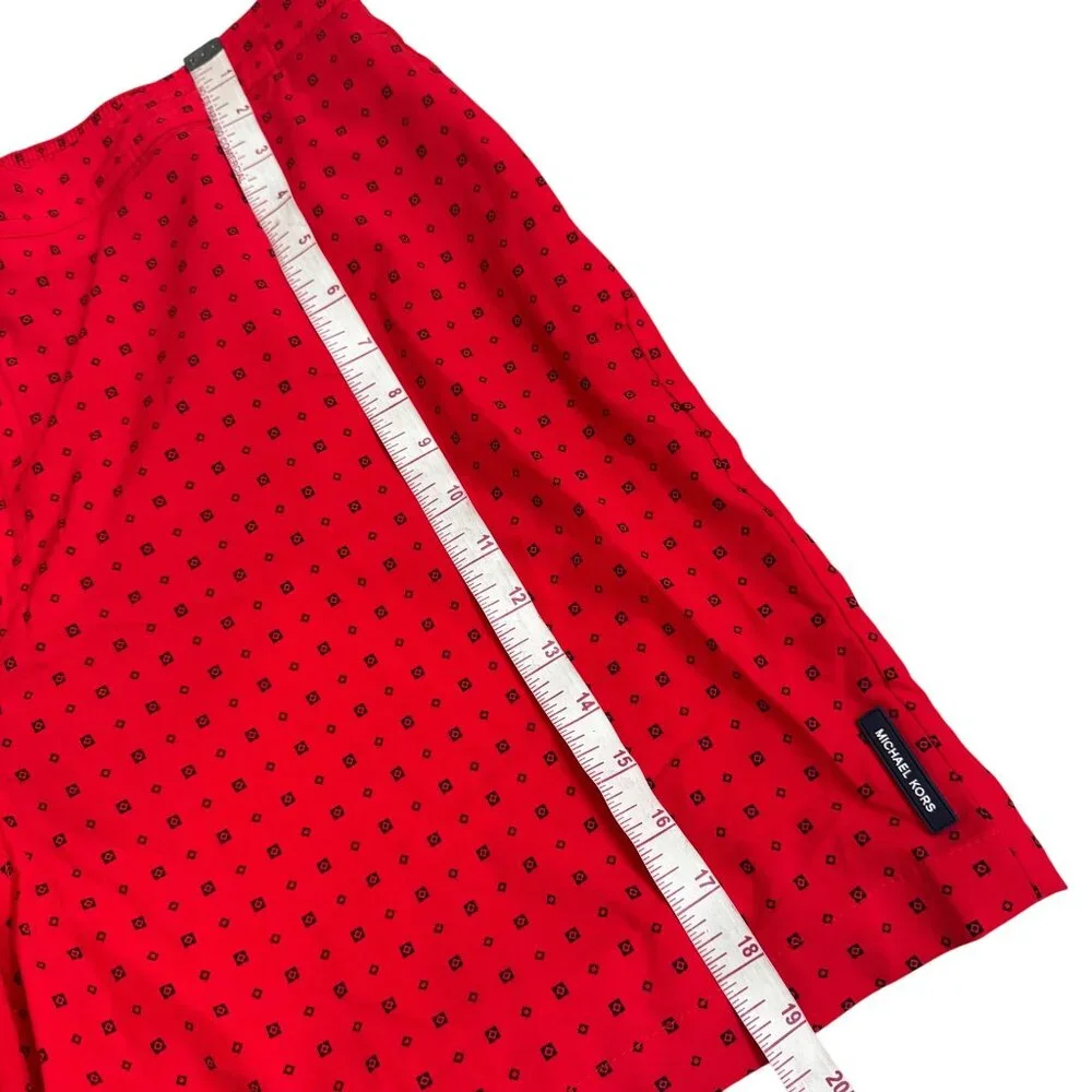 Michael Kors Mens Red Patterned Swim Shorts XXL‎ Drawstring Closure lightweight